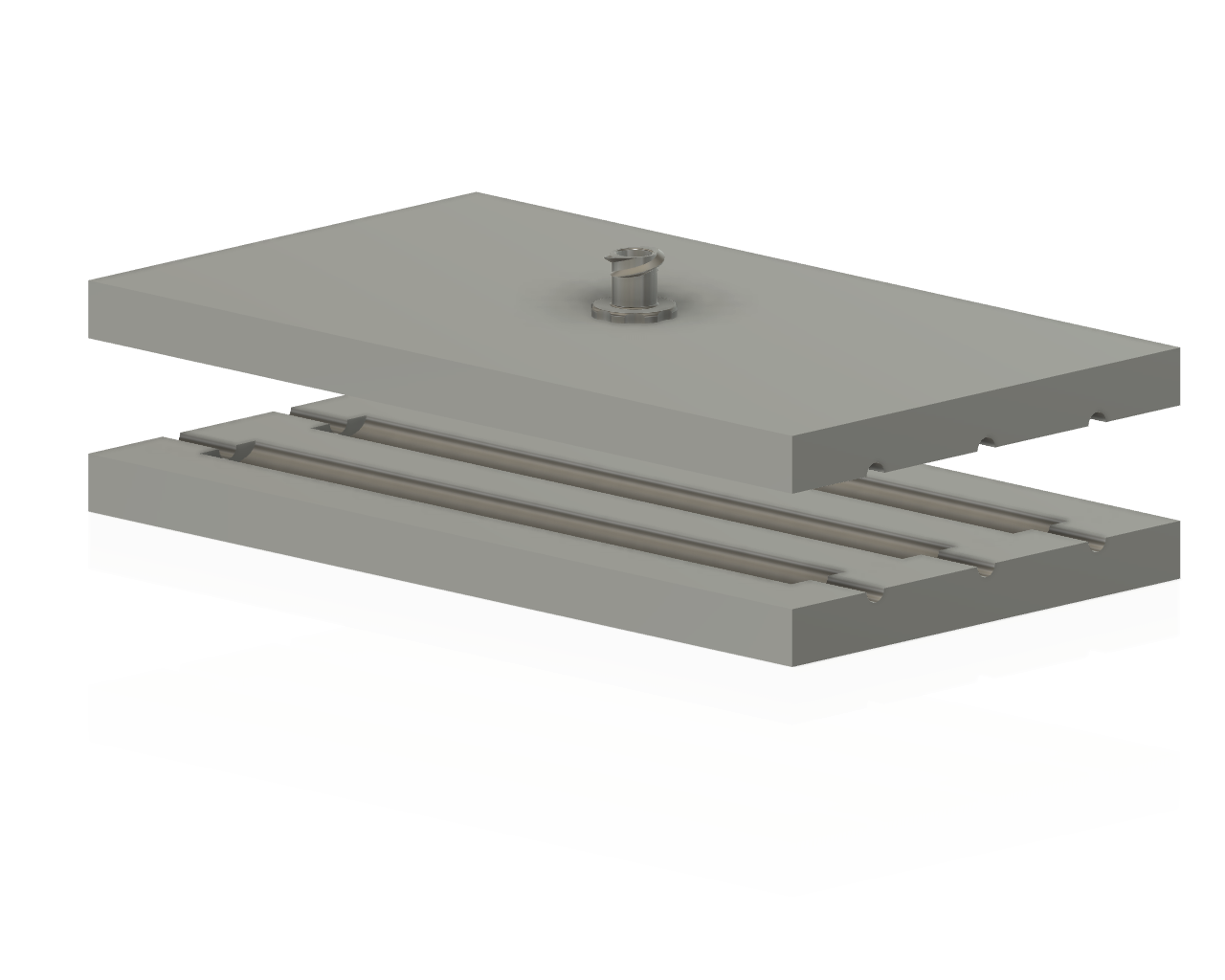 CAD render of flat actuator mold design