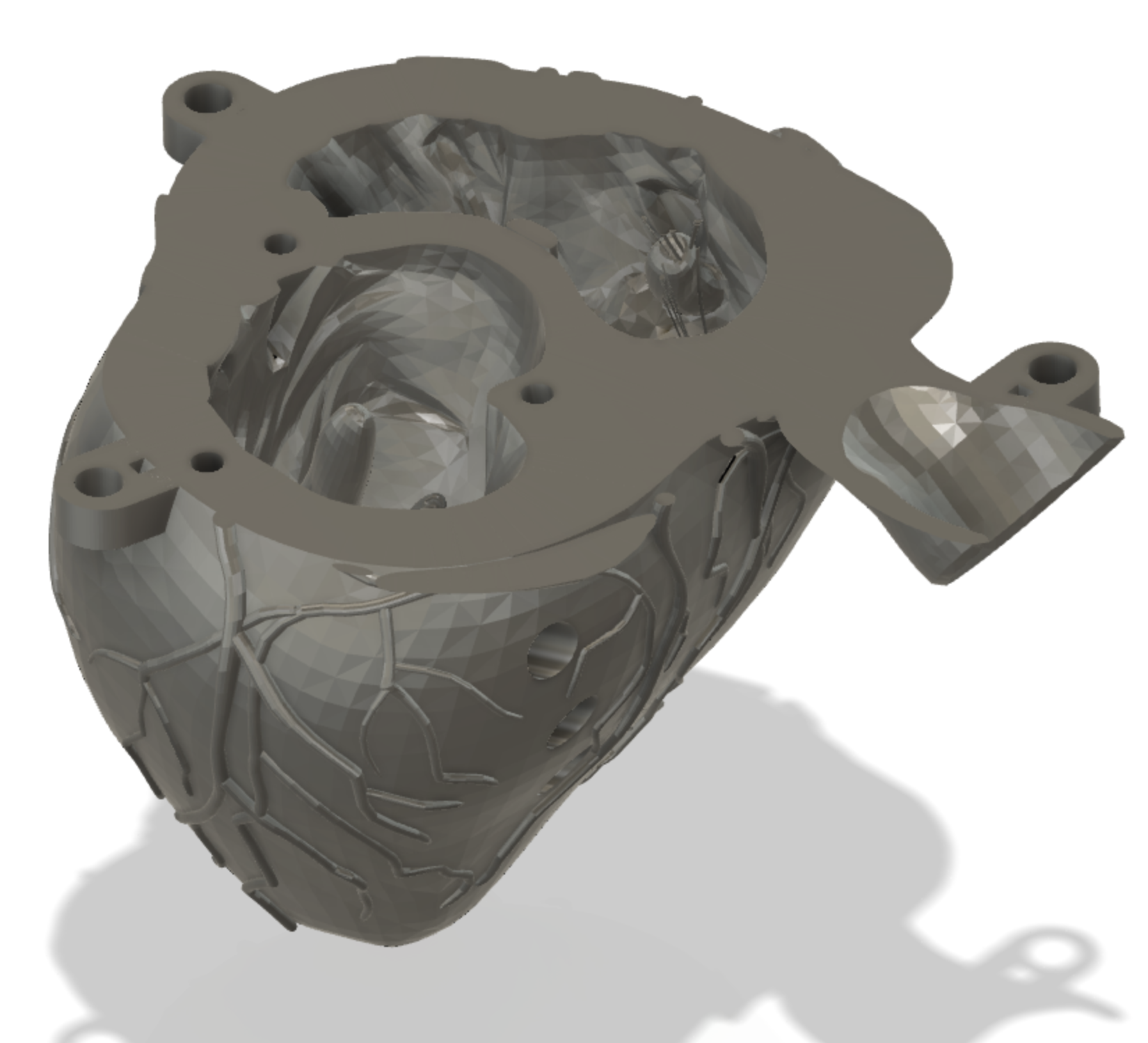3D CAD render of anatomical heart model exterior
