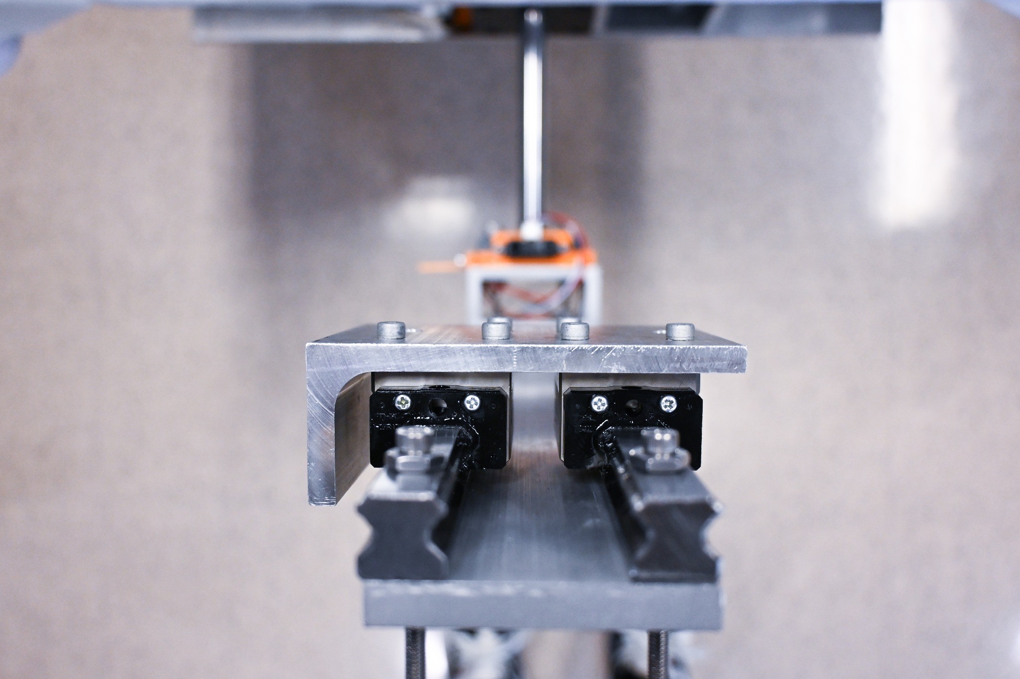 Linear rail mechanism close-up