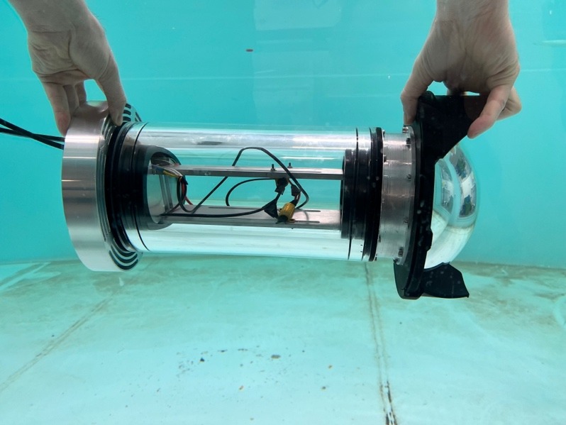 High-speed underwater camera being tested in water tank